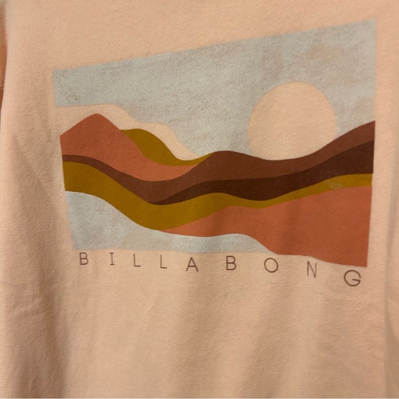 Billabong Women’s Peach Crewneck Sweatshirt EUC Medium Outdoor Boho Hiking - Picture 4 of 6